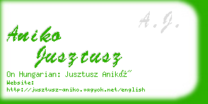 aniko jusztusz business card